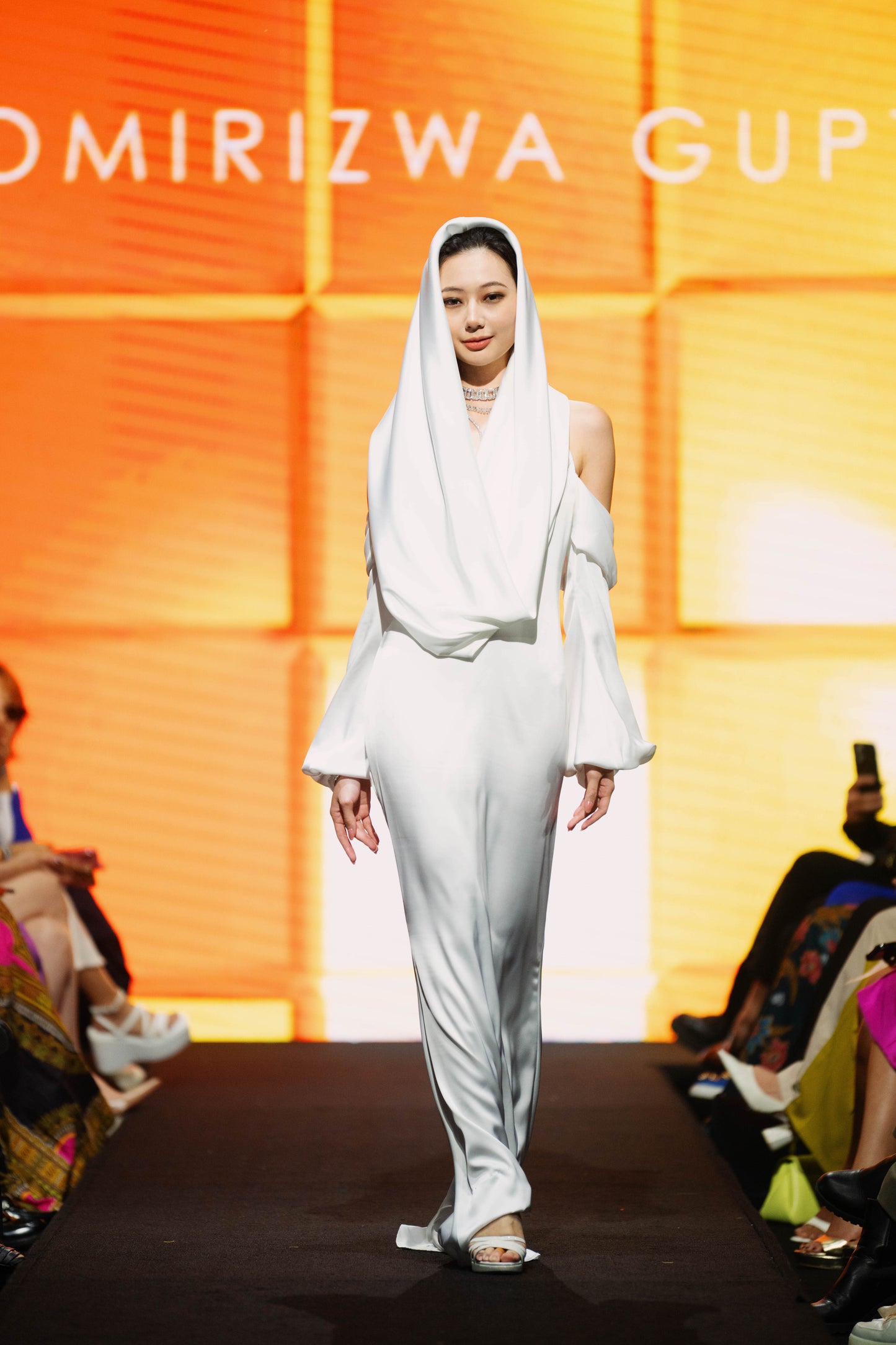 HOODED DRAPE BAREBACK MERMAID DRESS