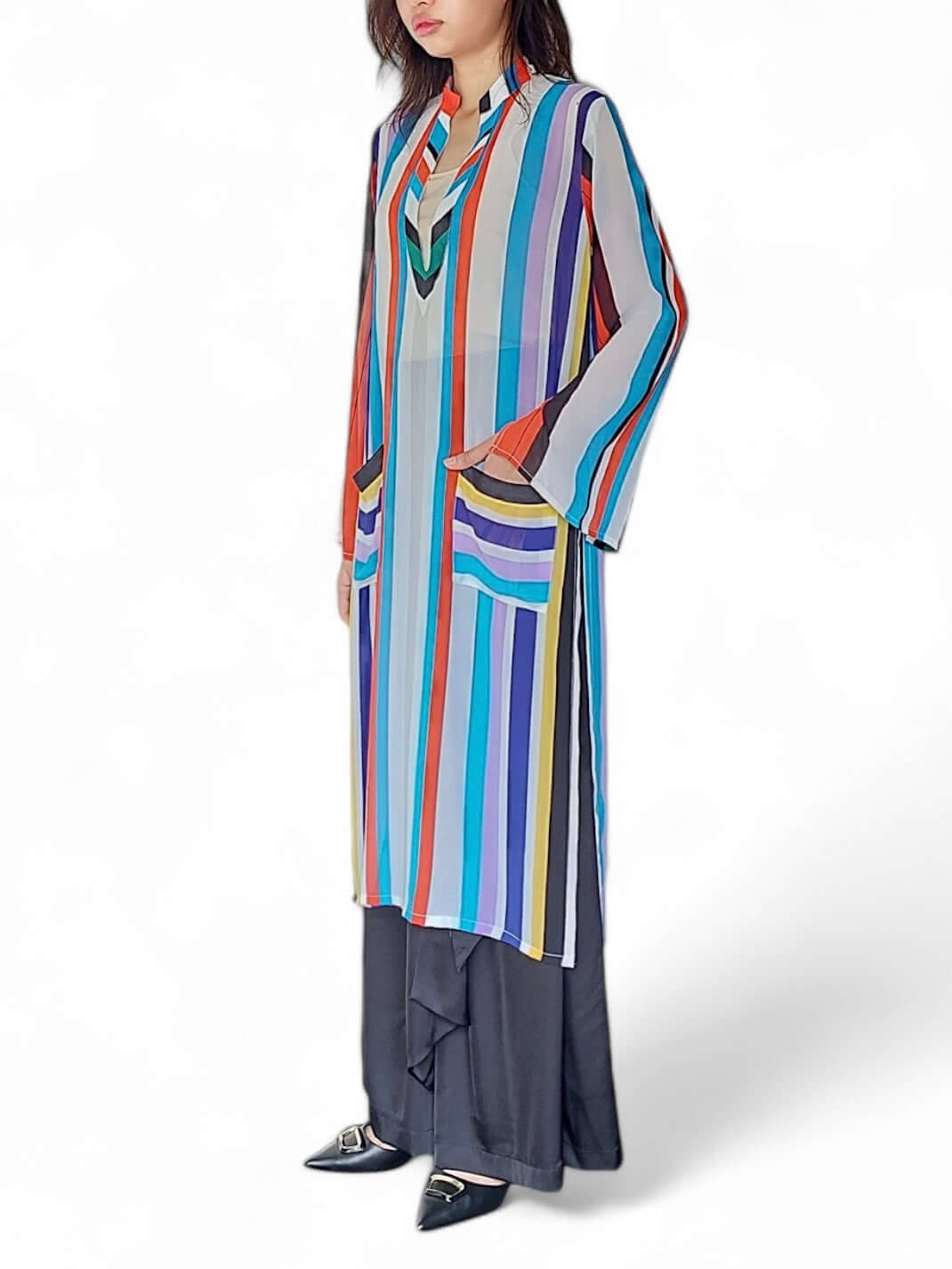 Demure Striped Tunic