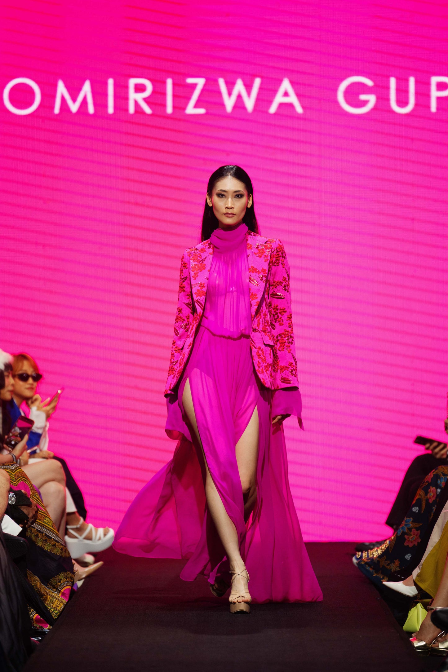 CHIFFON L/S DRESS & BROCADE JACKET