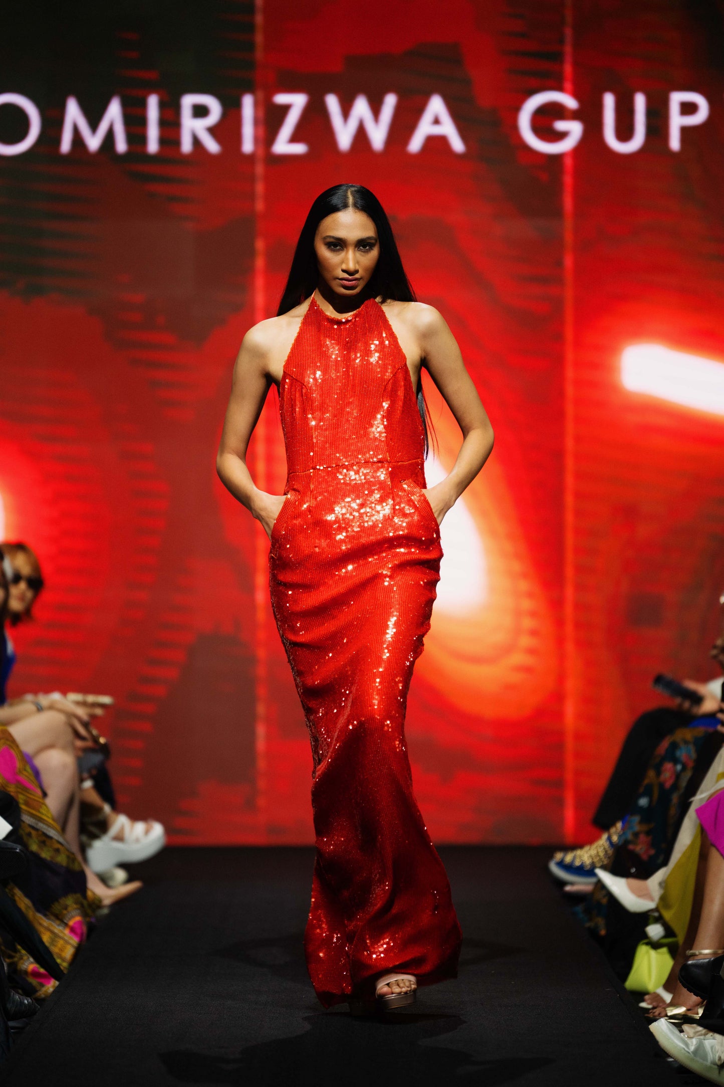 CHER SEQUIN HALTER DRESS